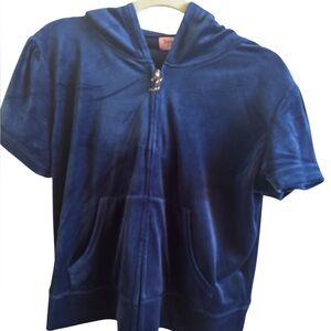 Juicy Couture NWT Women’s Blue Bling Velour Short‎ Set Size Extra Large Pockets